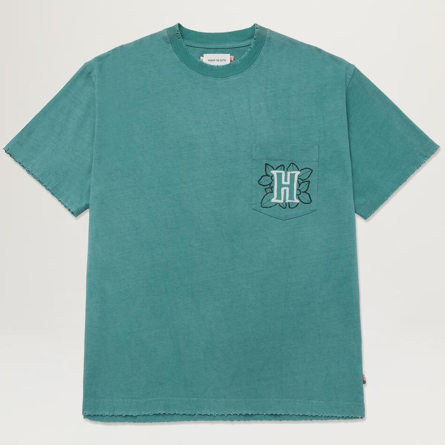 HTG Floral Pocket Tee (Teal)