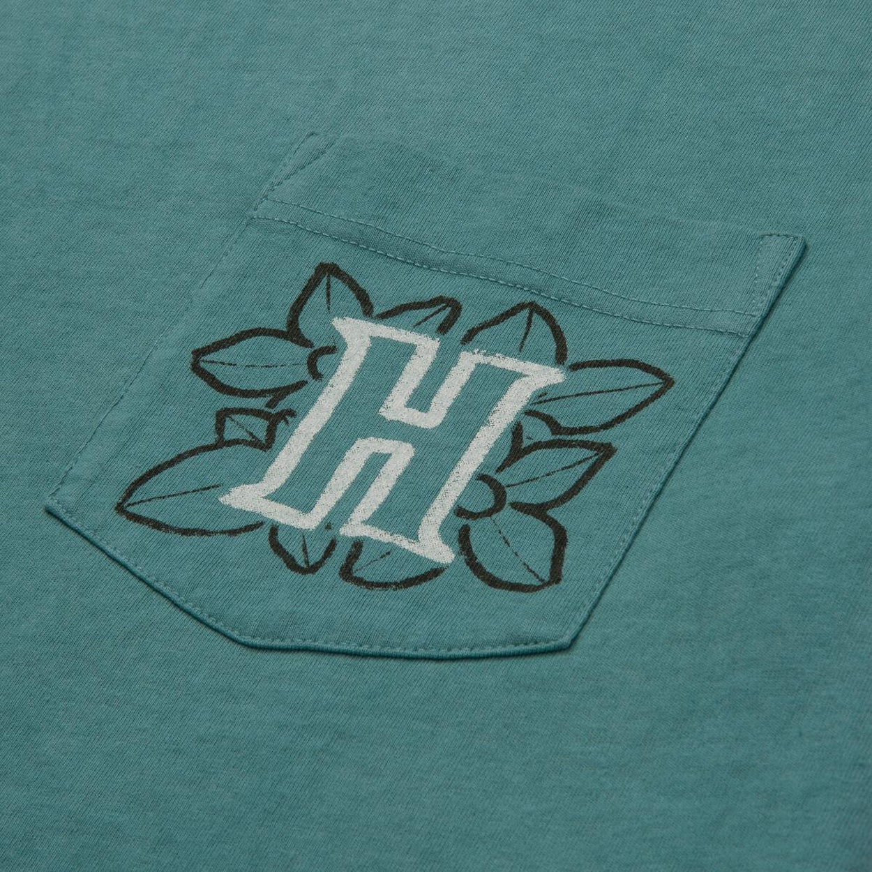 HTG Floral Pocket Tee (Teal)