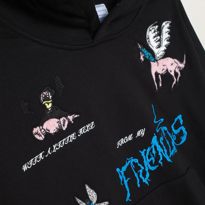 Jungles Friends Chenille Hoodie (Black)