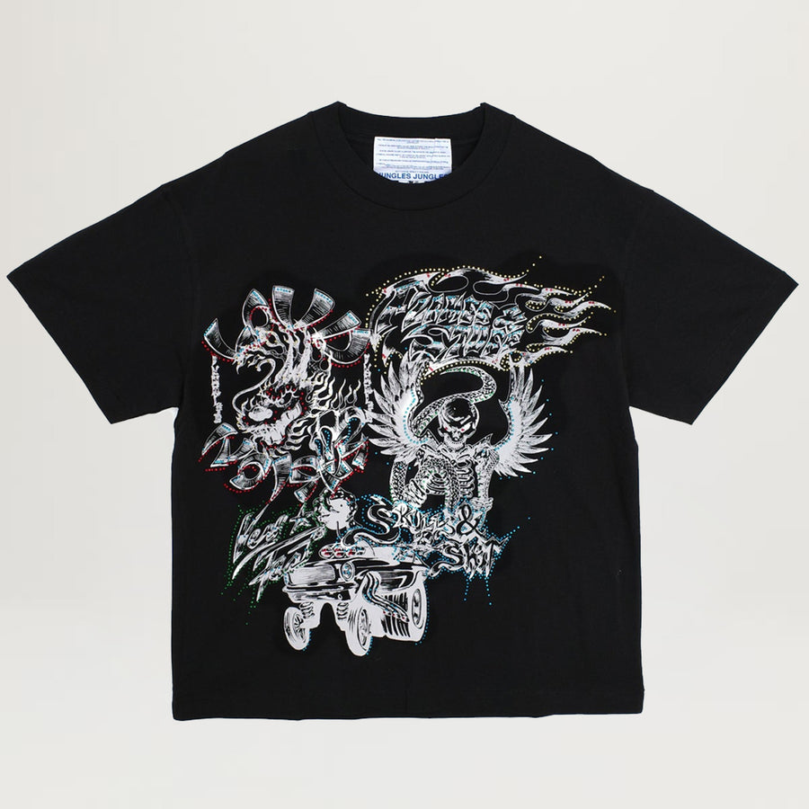 Jungles Flames N Stuff Rhinestone Tee (Black)