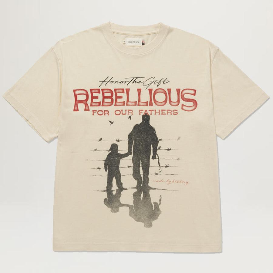 HTG Rebellious For Our Fathers Tee (Bone)