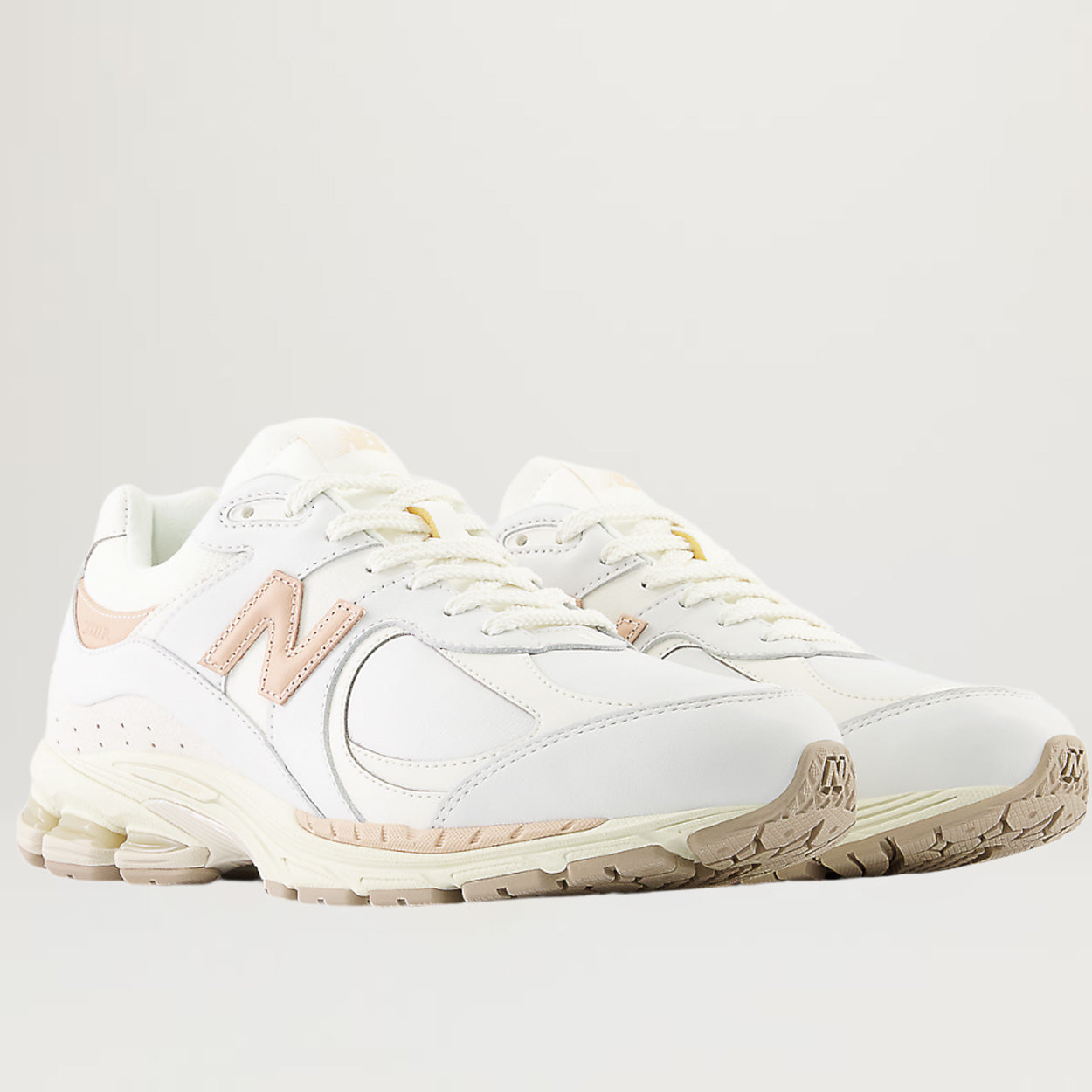 New Balance 2002R (White/Tan) - Sizes 6M::7.5W