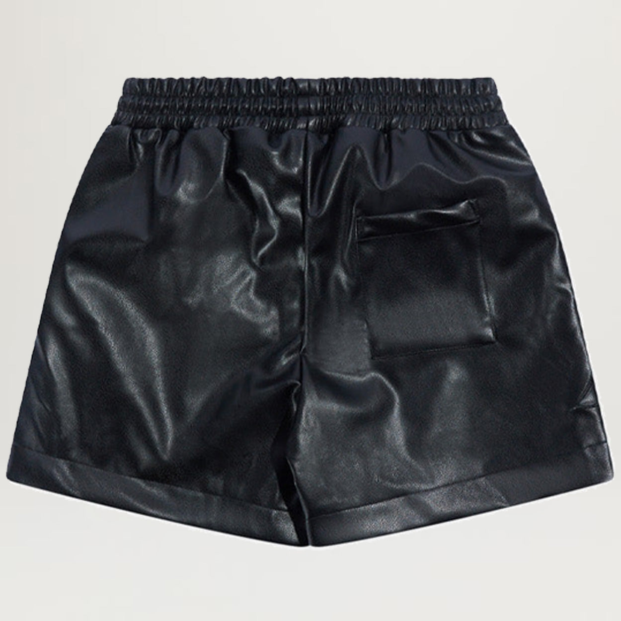 Diet Starts Monday Leather Script Shorts (Black)