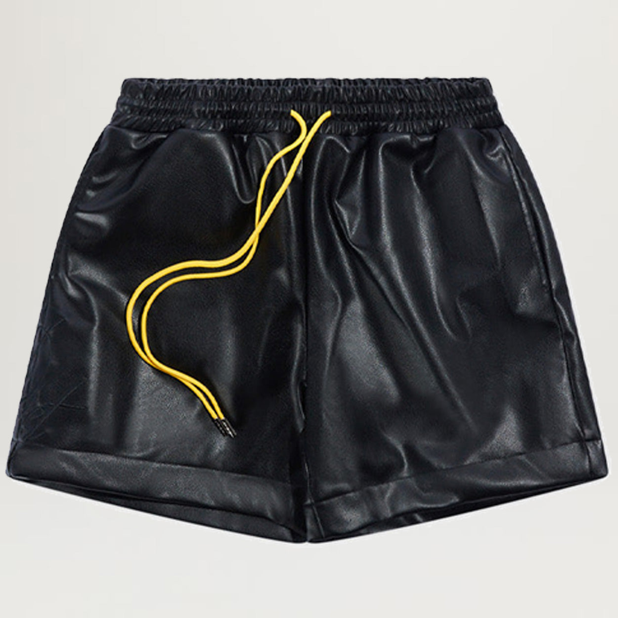 Diet Starts Monday Leather Script Shorts (Black)