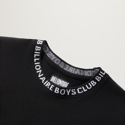 Billionaire Boy Club Wrapped Knit Tee (Black w/ White Letters)