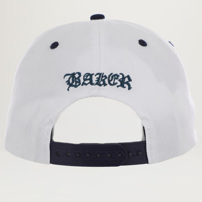 Baker Big B Snapback (White/Navy)