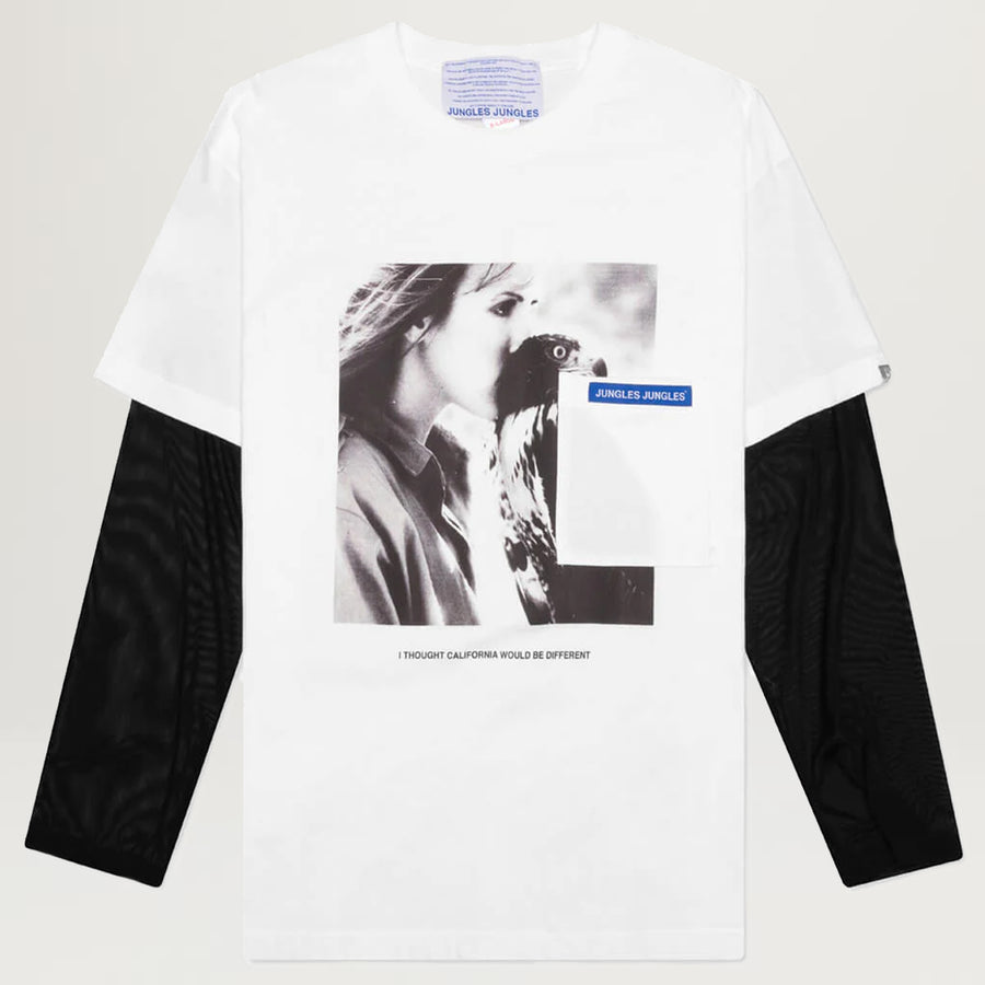 Jungles Eagle Mesh Sleeve Tee (White/Black)