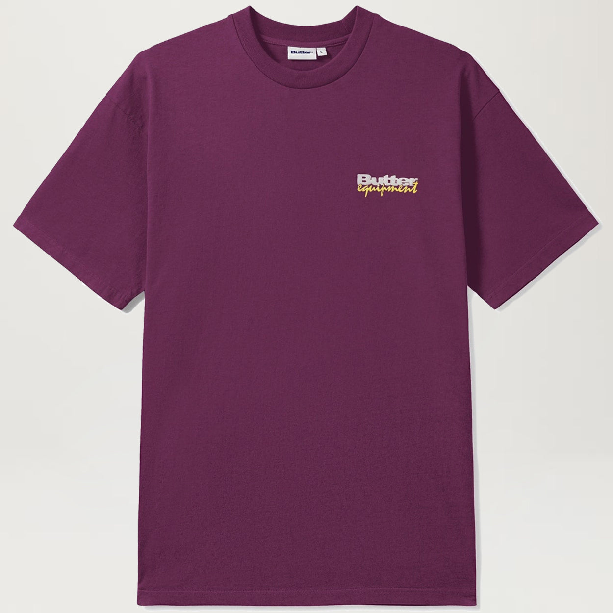 Butter Goods Equipment Pigment Dye Tee (Deep Plum)