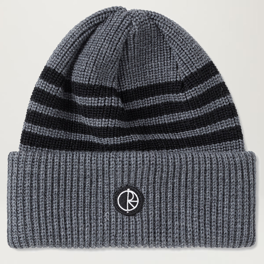 Polar Stripe Merino Beanie (Grey)