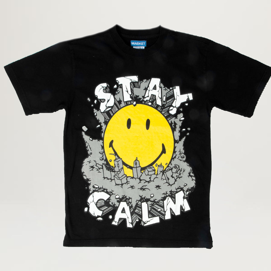 Market Smiley Stay Calm Tee (Vintage Black)