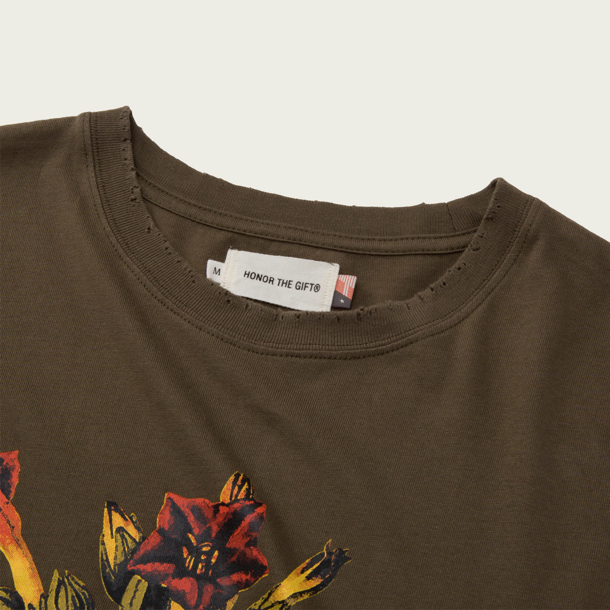 HTG Tobacco Flower Tee (Olive)